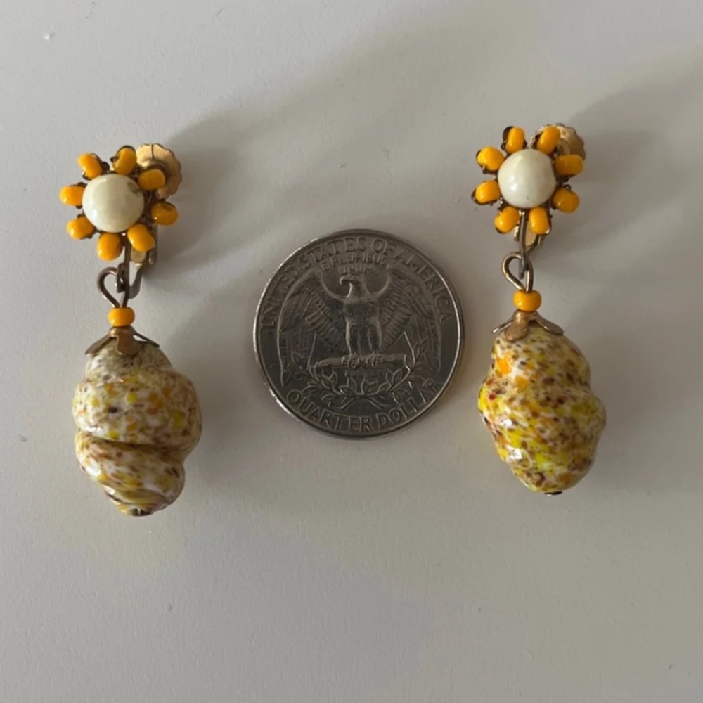 Signed Miriam Haskell Retro Earrings - image 4